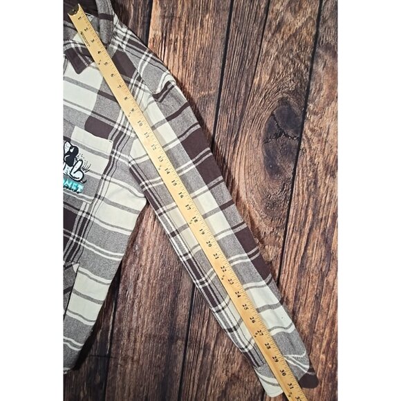 Monet Skateboards Heavy Flannel Button Up Shirt Jacket Shacket Dog Logo Men's S - Picture 7 of 13